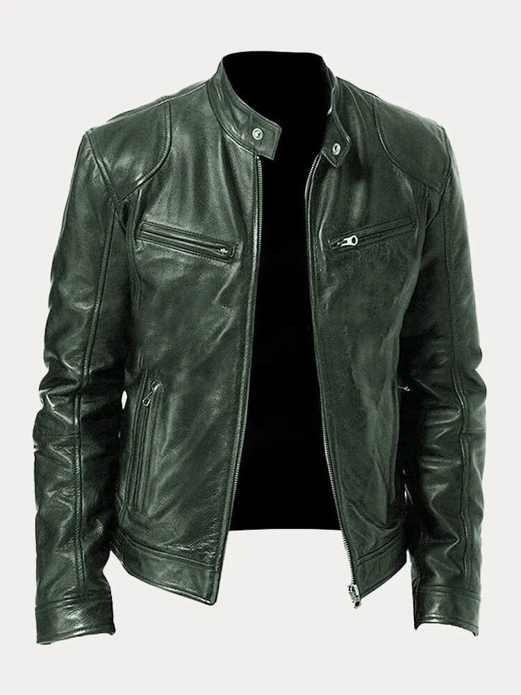 Wearclo | Casual Leather Jacket for Men