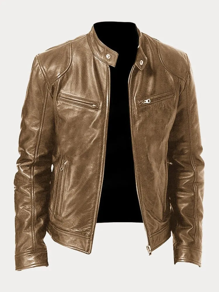 Wearclo | Casual Leather Jacket for Men
