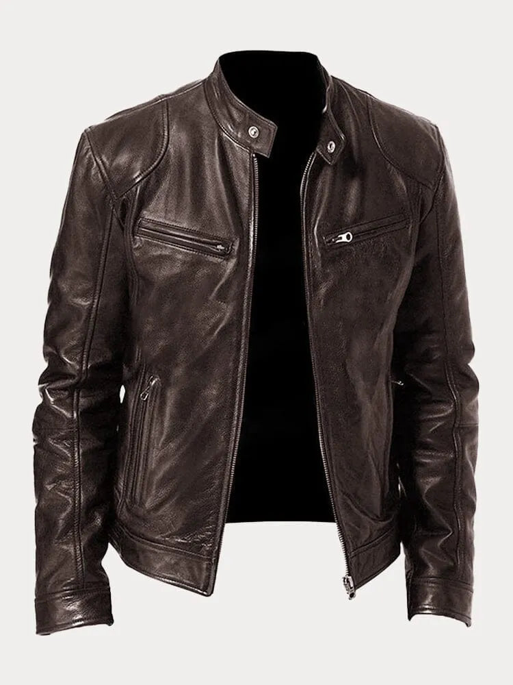 Wearclo | Casual Leather Jacket for Men