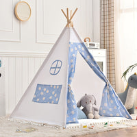 Wearclo | Children's Teepee Tent - Fun Cotton Play Fort with Pom-Pom Trim