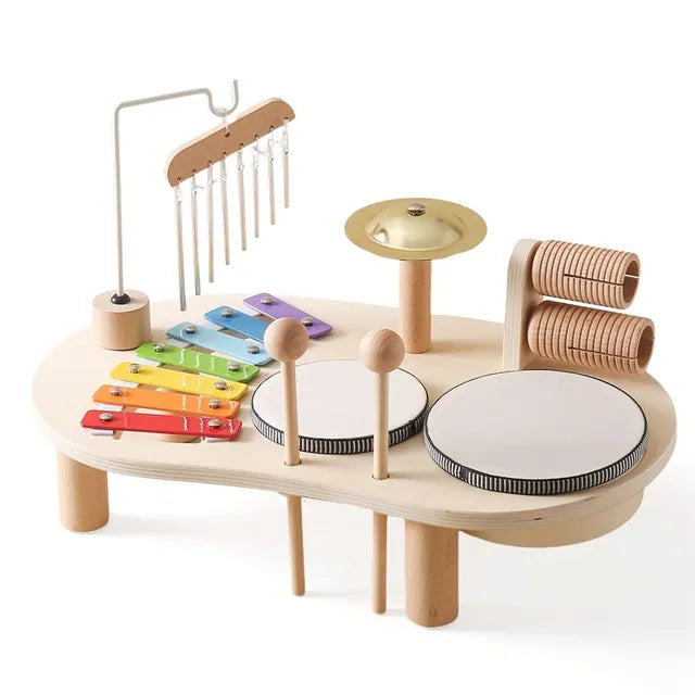 Wearclo | Children's Wooden Music Station with Xylophone & Drums