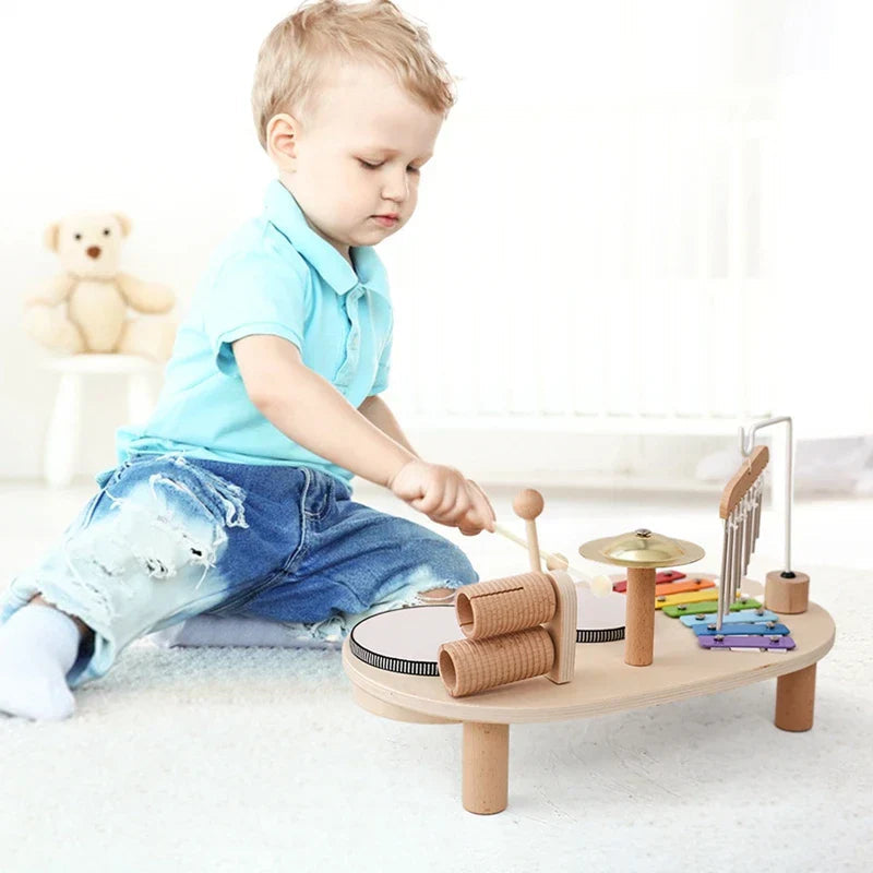 Wearclo | Children's Wooden Music Station with Xylophone & Drums