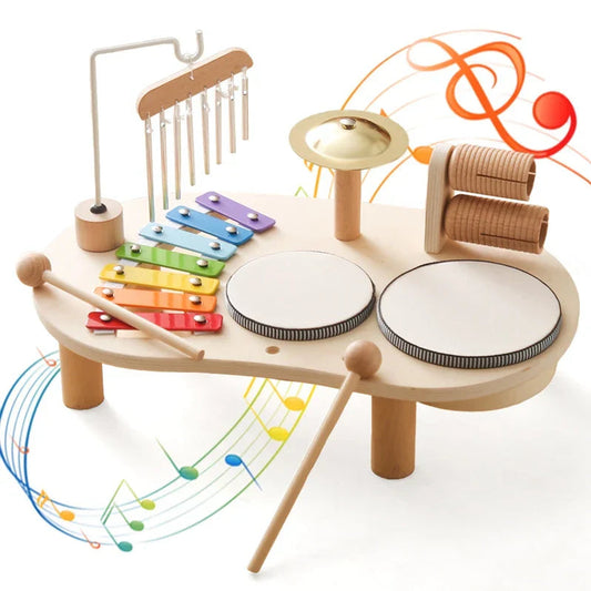 Wearclo | Children's Wooden Music Station with Xylophone & Drums