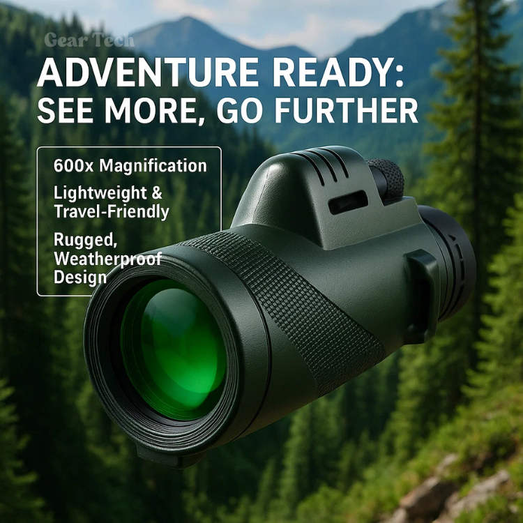 Wearclo | Compact 600x Ultra-Zoom Monocular | HD Lens, Lightweight & Perfect for Hiking, Birdwatching, and Sports Events