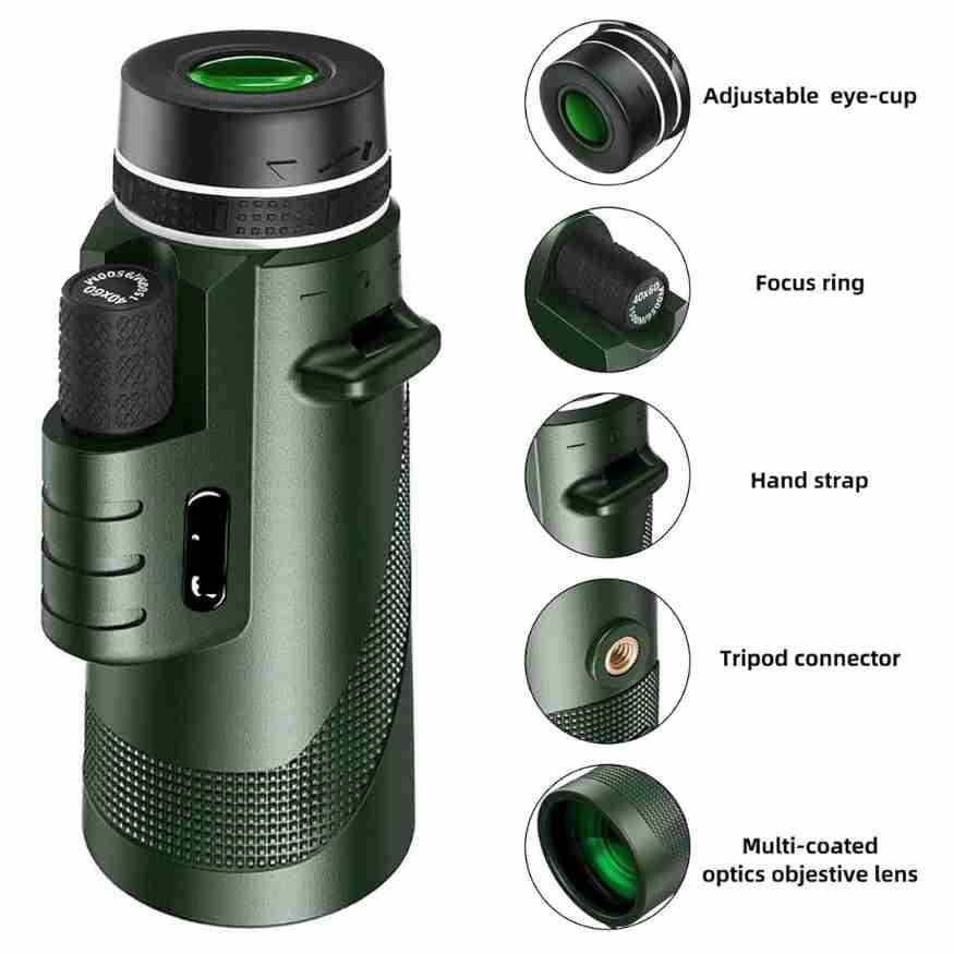 Wearclo | Compact 600x Ultra-Zoom Monocular | HD Lens, Lightweight & Perfect for Hiking, Birdwatching, and Sports Events