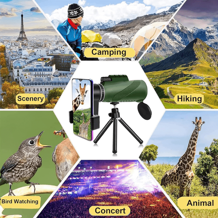 Wearclo | Compact 600x Ultra-Zoom Monocular | HD Lens, Lightweight & Perfect for Hiking, Birdwatching, and Sports Events