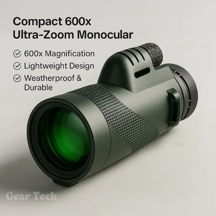 Wearclo | Compact 600x Ultra-Zoom Monocular | HD Lens, Lightweight & Perfect for Hiking, Birdwatching, and Sports Events