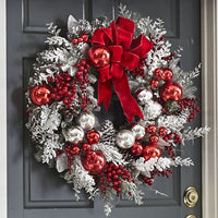 Wearclo | Cordless Prelit Holiday Trim | LED Lights, Auto-Timer & Premium Red/White Decor
