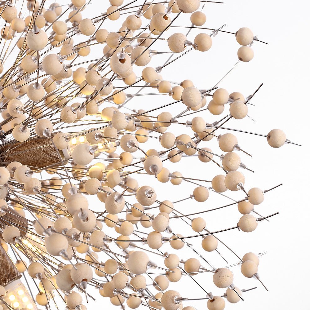 Wearclo | Dandelion Pendant Light with Wooden Beads | Firework Starburst Design