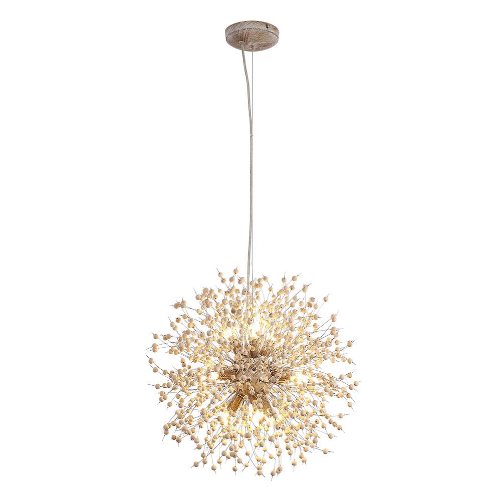 Wearclo | Dandelion Pendant Light with Wooden Beads | Firework Starburst Design