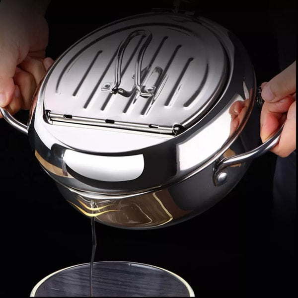 Wearclo | Deep Fryer with Thermometer and Draining Rack
