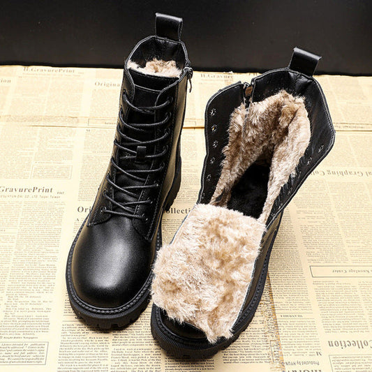Wearclo Delphine – Winter Boots Made of Black Leather