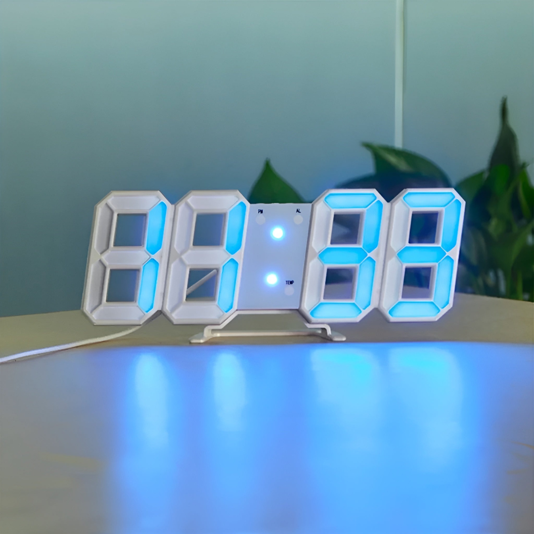 Wearclo | Designer LED 3D Wall Clock with Digital Display and Intuitive Operation