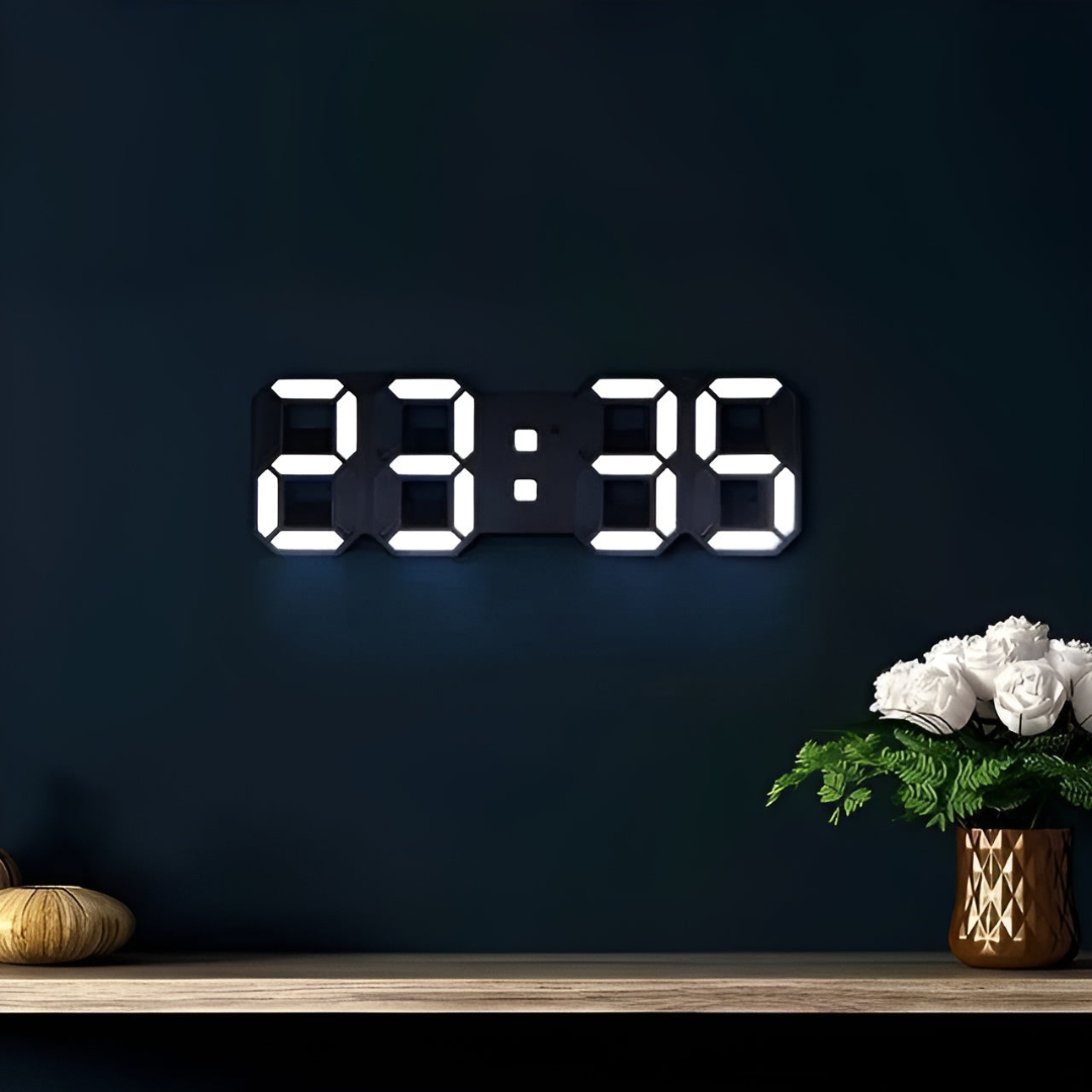 Wearclo | Designer LED 3D Wall Clock with Digital Display and Intuitive Operation