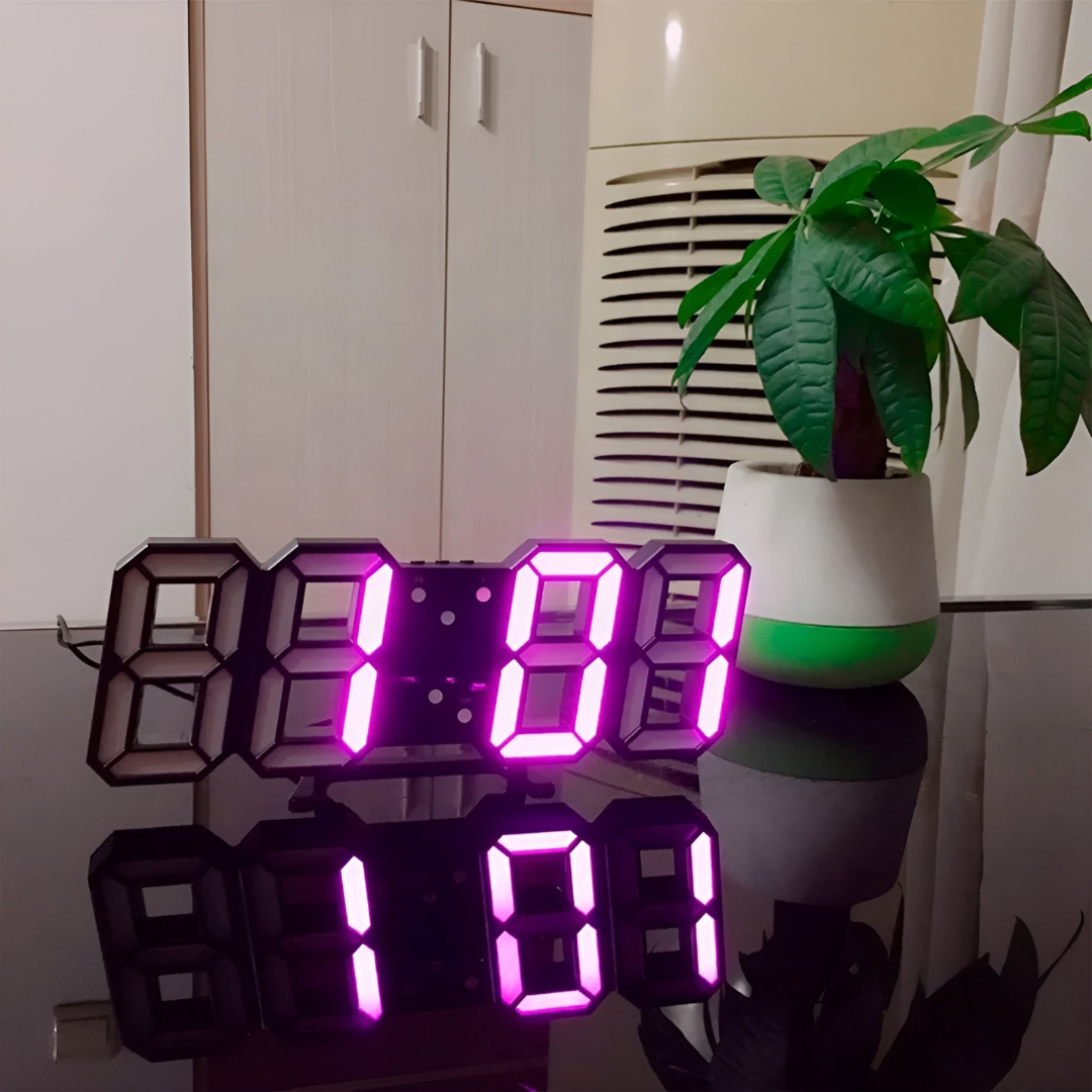 Wearclo | Designer LED 3D Wall Clock with Digital Display and Intuitive Operation