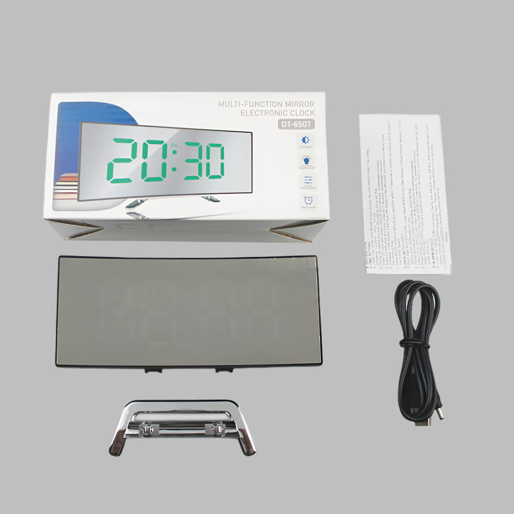 Wearclo | Digital Curved Mirror Alarm Clock with Snooze
