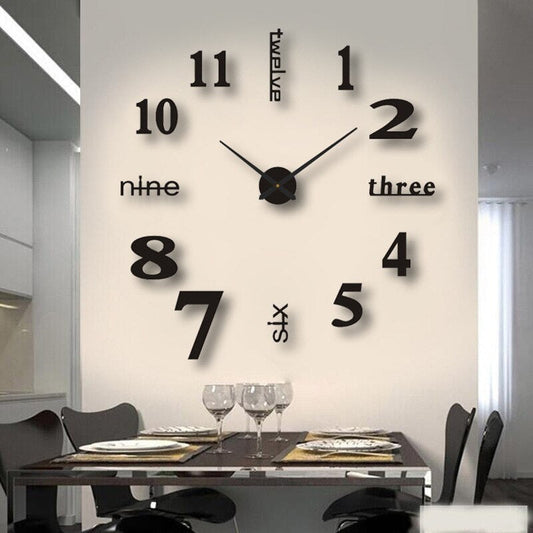 Wearclo | DIY Wall Clock Frameless Modern Hour Numbers