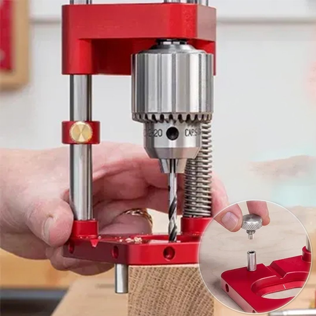 Wearclo | Drill Press Guide for Handheld Drills - Portable & Adjustable Woodworking Jig