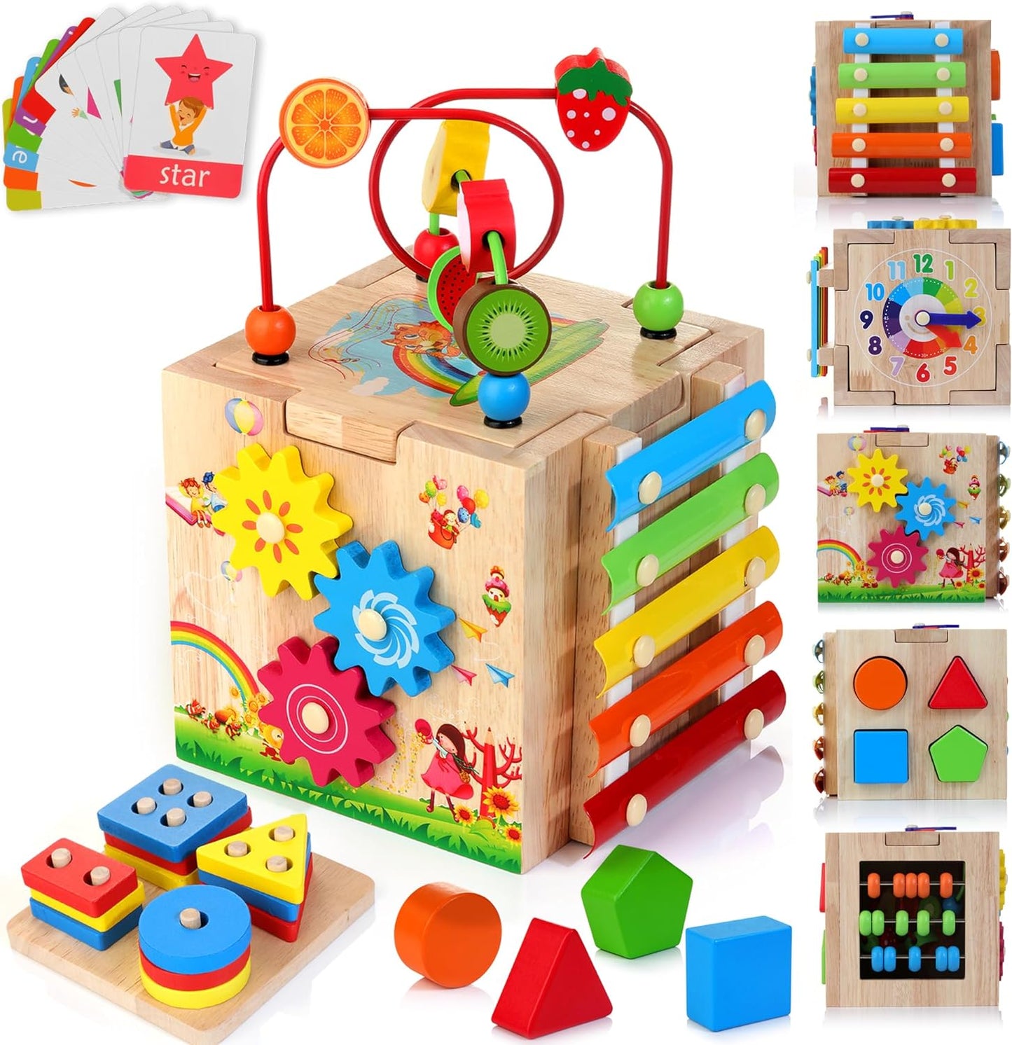 Wearclo | EduCube 8-in-1 Montessori Learning Toy | 8 Activities | 18+ months