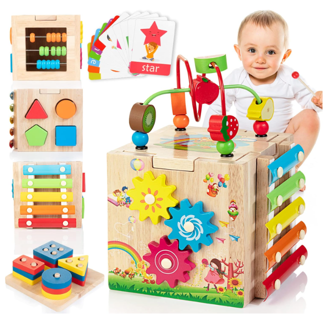 Wearclo | EduCube 8-in-1 Montessori Learning Toy | 8 Activities | 18+ months