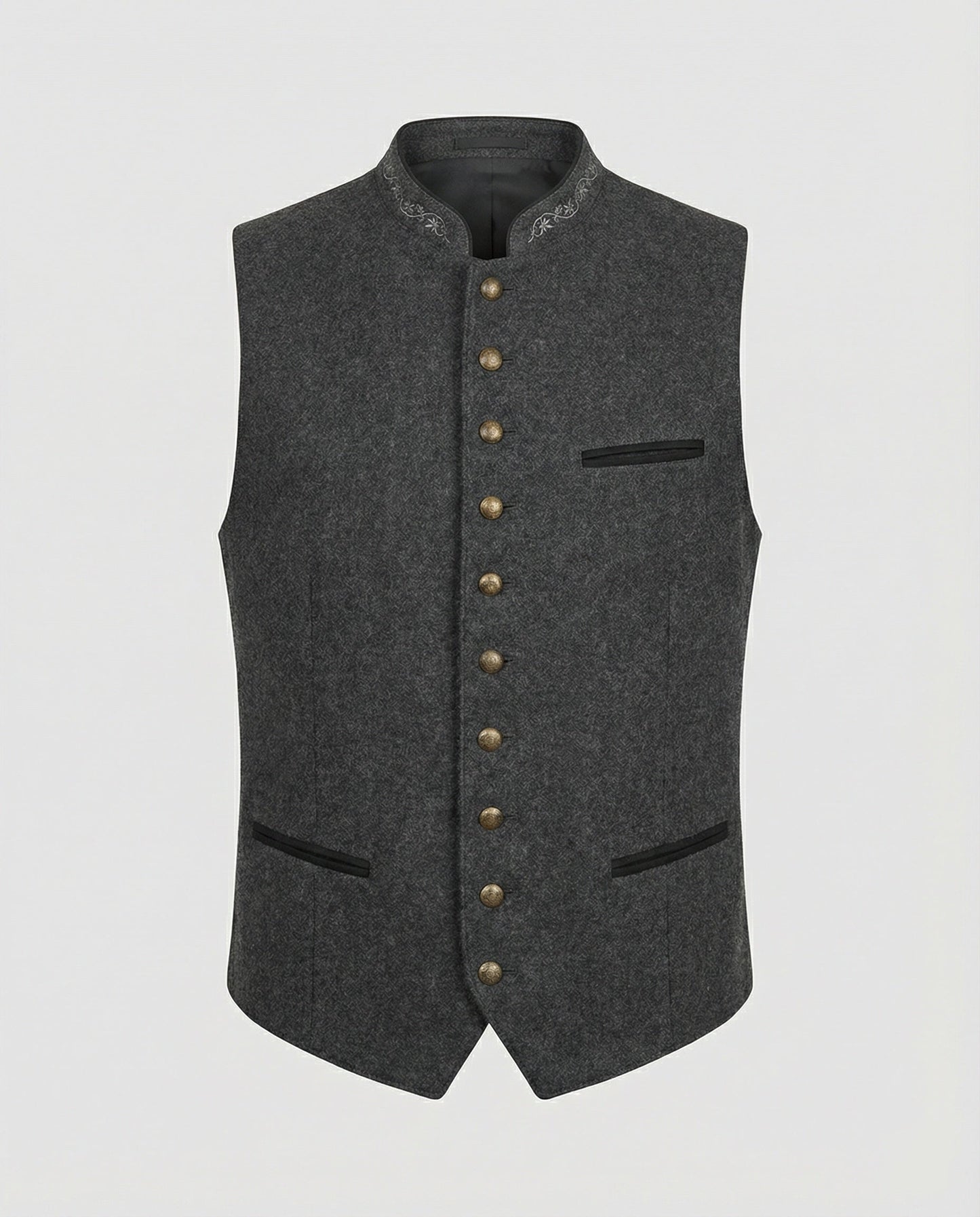 Wearclo - Elegant Men's Traditional Waistcoat Gray