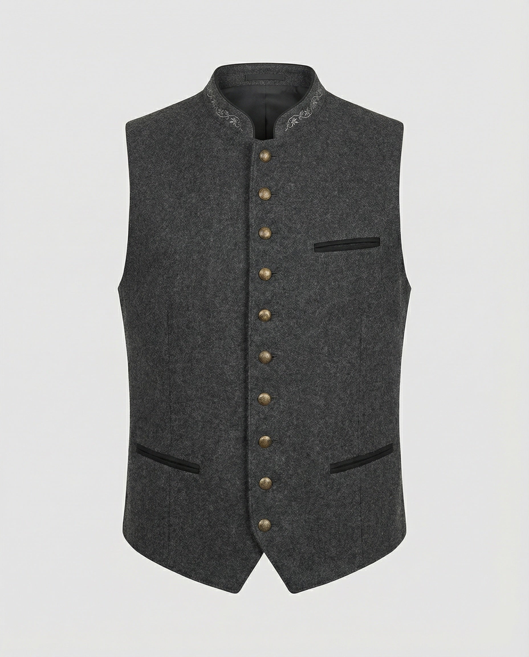 Wearclo - Elegant Men's Traditional Waistcoat Gray