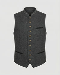 Wearclo Men's Classic Grey Herringbone Vest