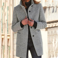 Wearclo | Classic Wool Blend Winter Coat for Women