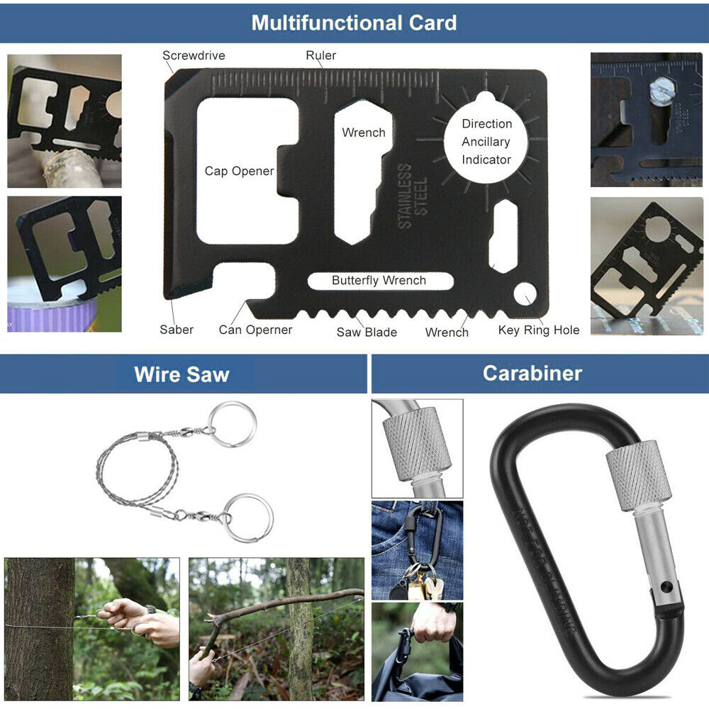 Wearclo | Emergency Survival Kit Equipment | Hiking, Camping, SOS Tools
