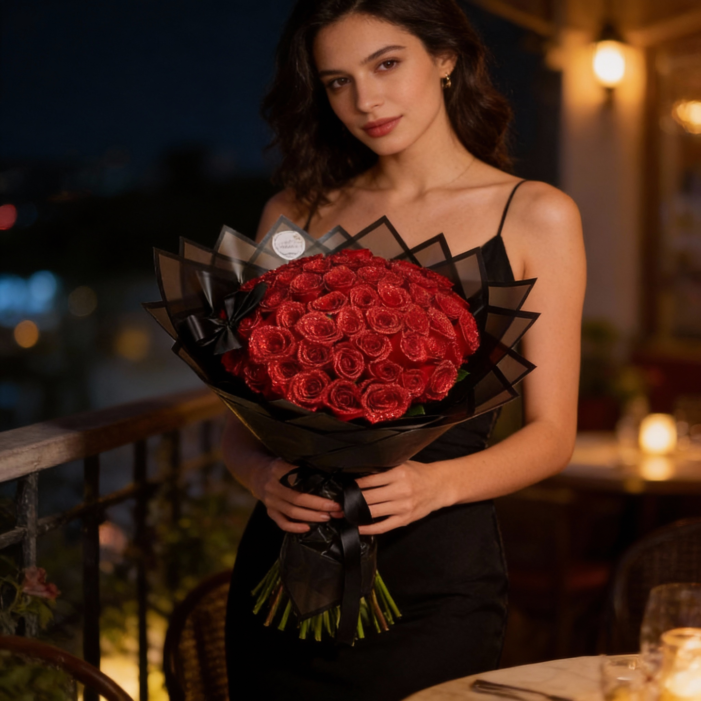 Wearclo | Eternal Glitter Rose | Handcrafted Decorative Art Flower | Sparkling Crystal Finish | Exclusive Gift Set for Special Occasions | Durable & Maintenance-Free