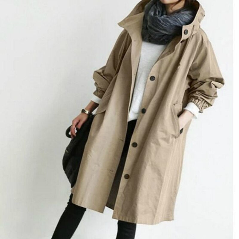 Wearclo | Fashionable Long Trench Coat Women Change Season 2023