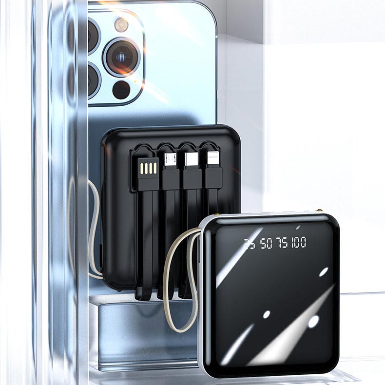 Wearclo | Fast Charge 20000mAh Mini Powerbank with Integrated Cables
