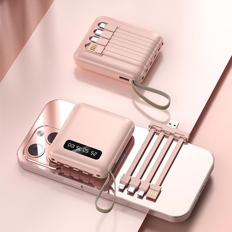 Wearclo | Fast Charge 20000mAh Mini Powerbank with Integrated Cables