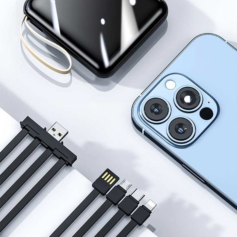 Wearclo | Fast Charge 20000mAh Mini Powerbank with Integrated Cables