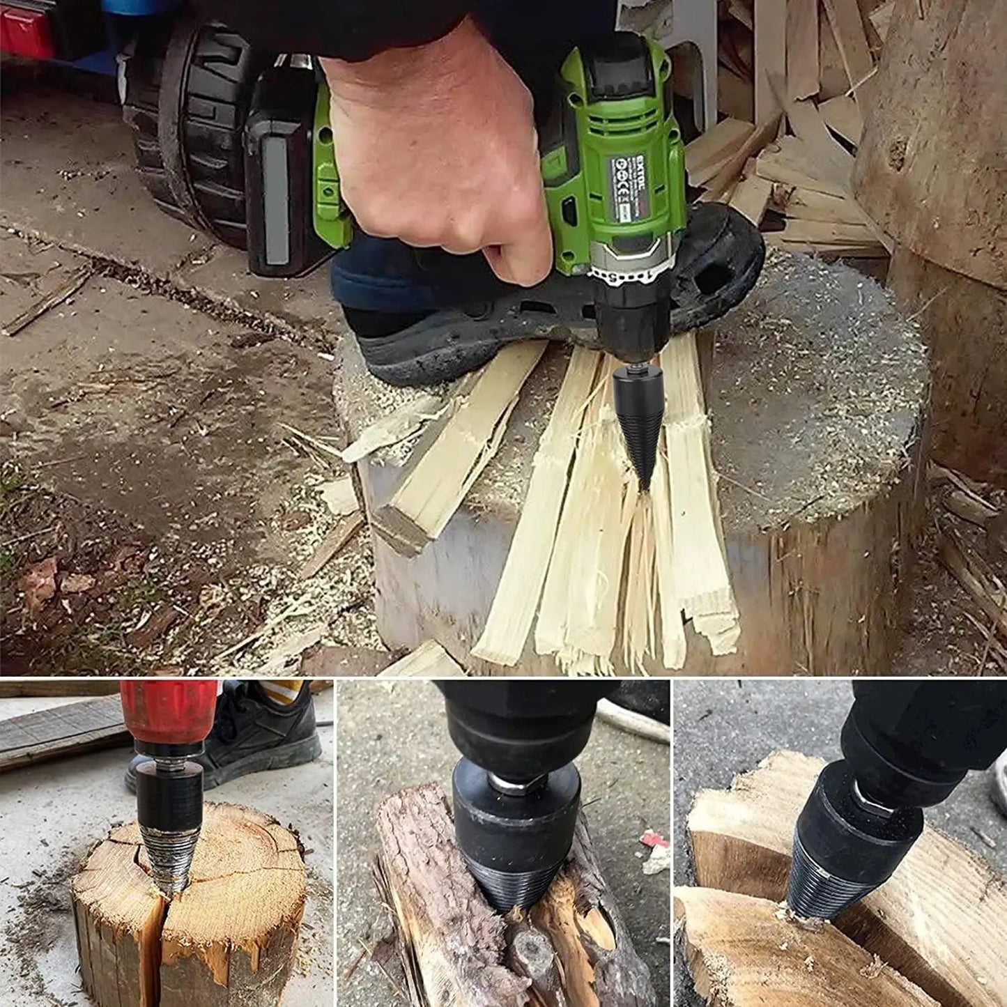 Wearclo | Firewood Drill Bit Set – Split wood easily with the cordless drill