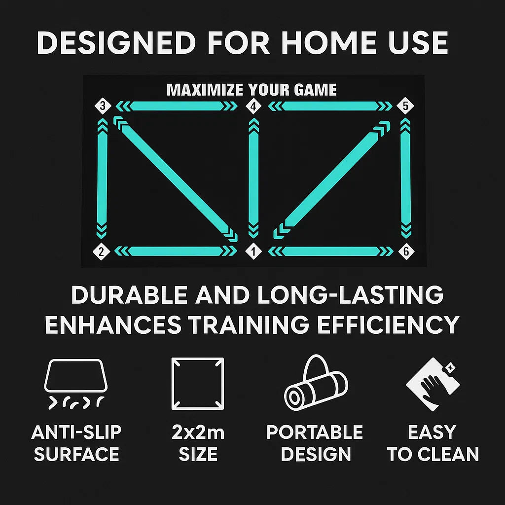 Wearclo | Football Pro Training Mat | Non-Slip, 2x2m Space for Skill Improvement and Home Training