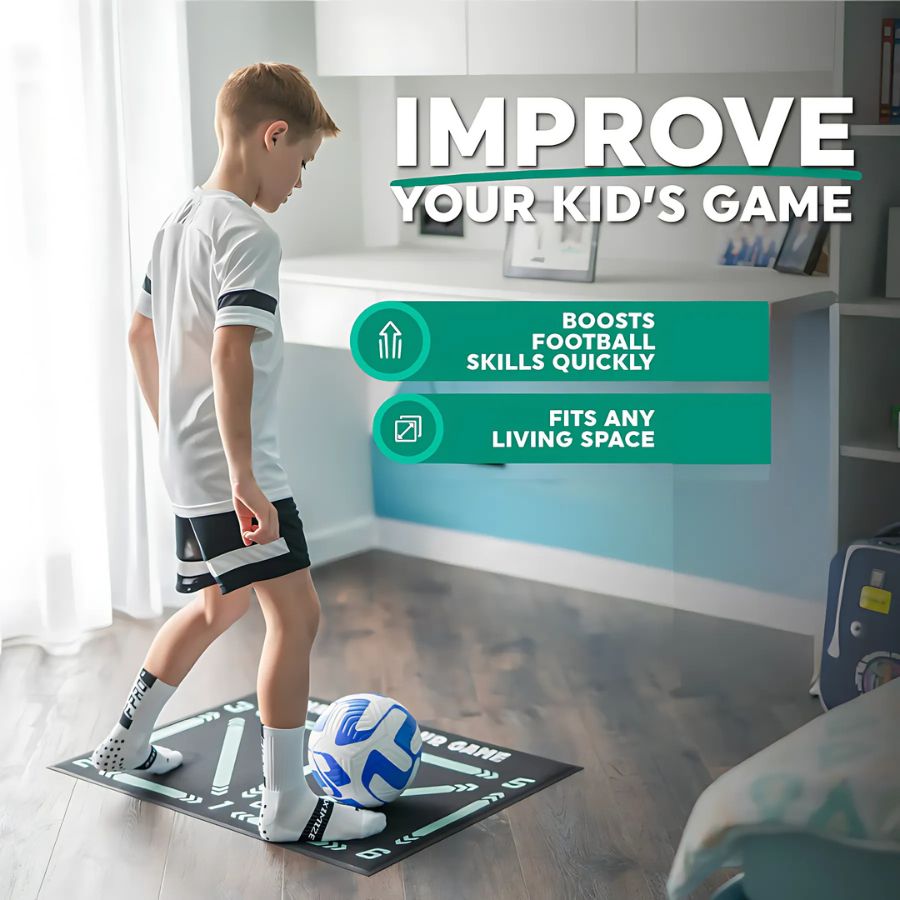 Wearclo | Football Pro Training Mat | Non-Slip, 2x2m Space for Skill Improvement and Home Training