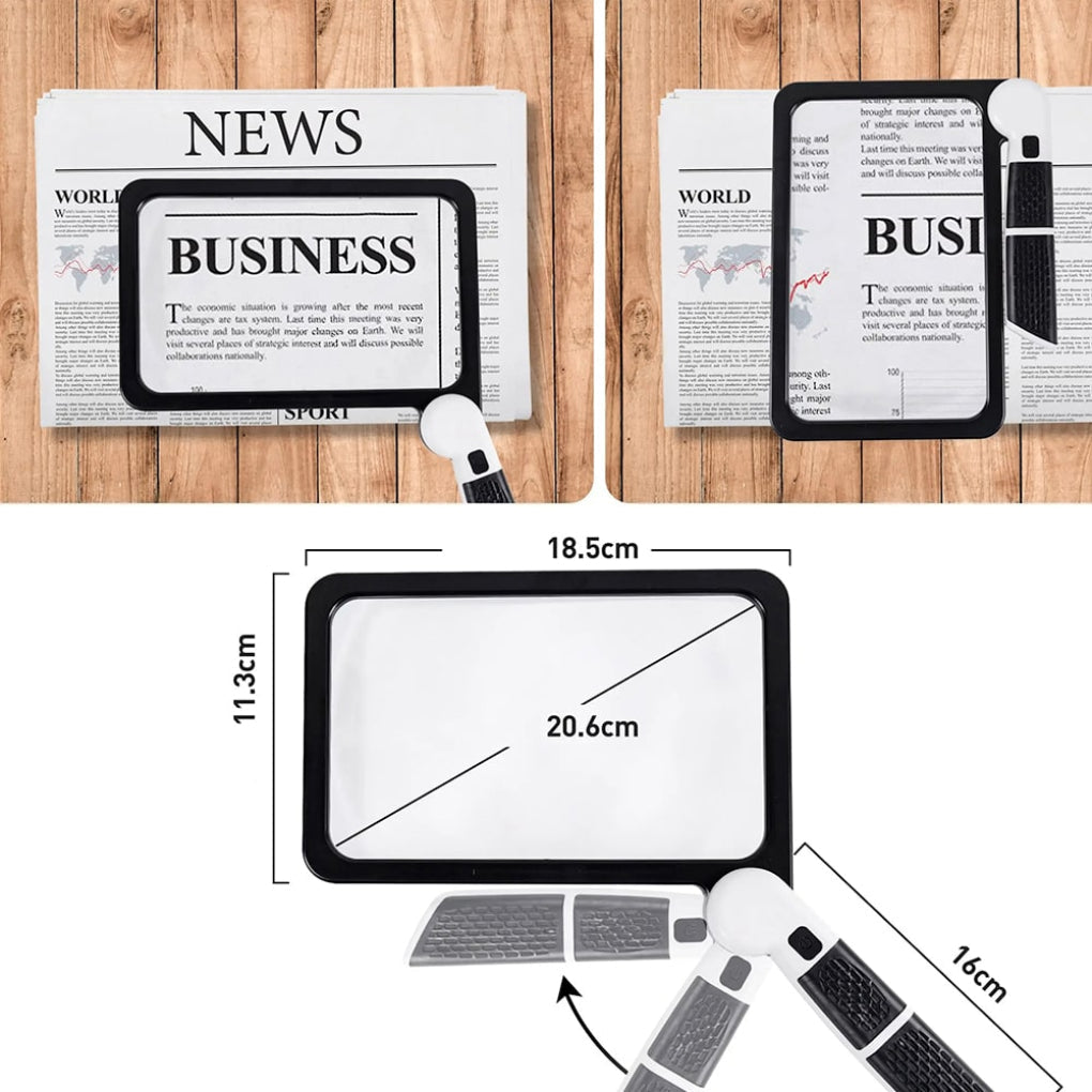 Wearclo | Full Page Magnifier with Handheld Handle