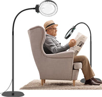 Wearclo | Full-Sided Magnifying Glass with LED Light – Hands-Free Reading Aid for Books, Crafts, and Hobbies