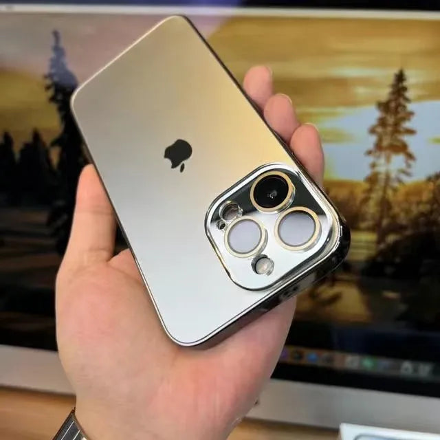 Wearclo | Galvanized Matte Acrylic Tempered Glass iPhone Case