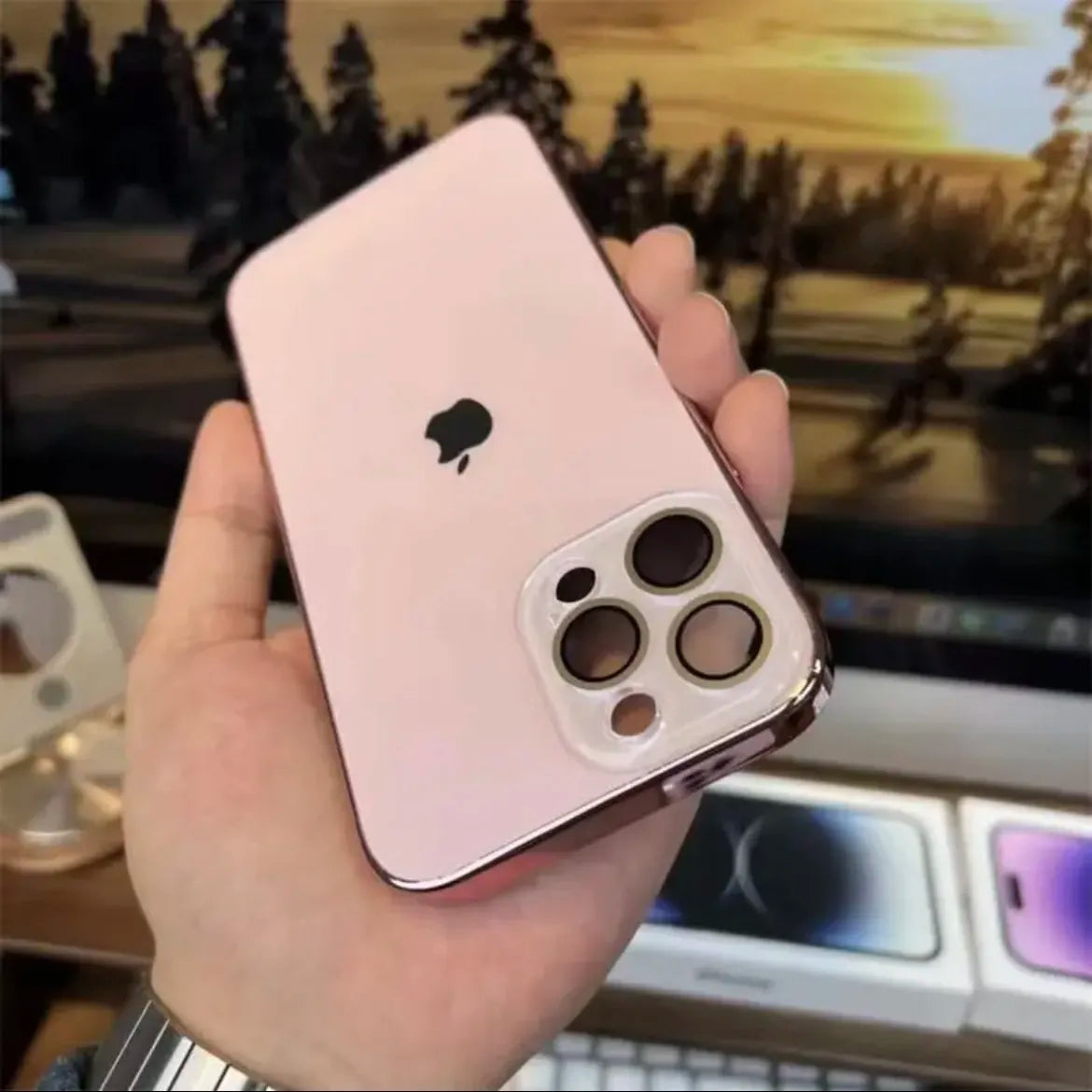 Wearclo | Galvanized Matte Acrylic Tempered Glass iPhone Case