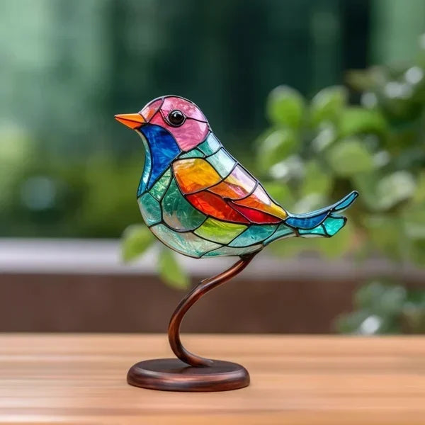 Wearclo | Glass Stained Bird Sculpture Ornament