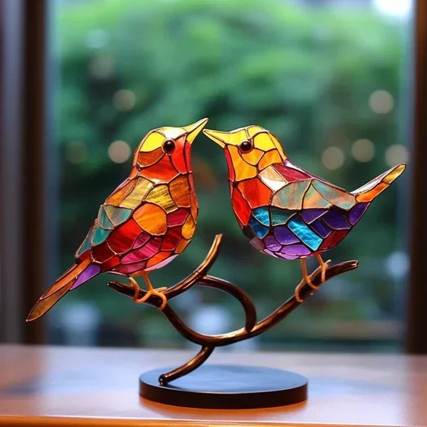 Wearclo | Glass Stained Bird Sculpture Ornament
