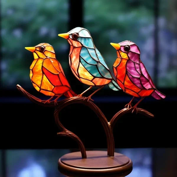 Wearclo | Glass Stained Bird Sculpture Ornament