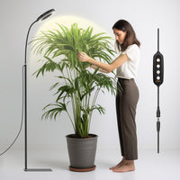 Wearclo Glowrium 20W LED Full Spectrum Standing Grow Light for Indoor Plants - Dimmable, Timer