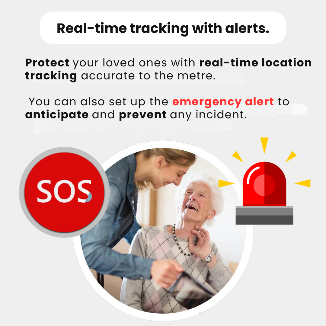 Wearclo | GPS Tracker for Seniors | Real-Time Monitoring, Waterproof & No Subscription Fees for Peace of Mind