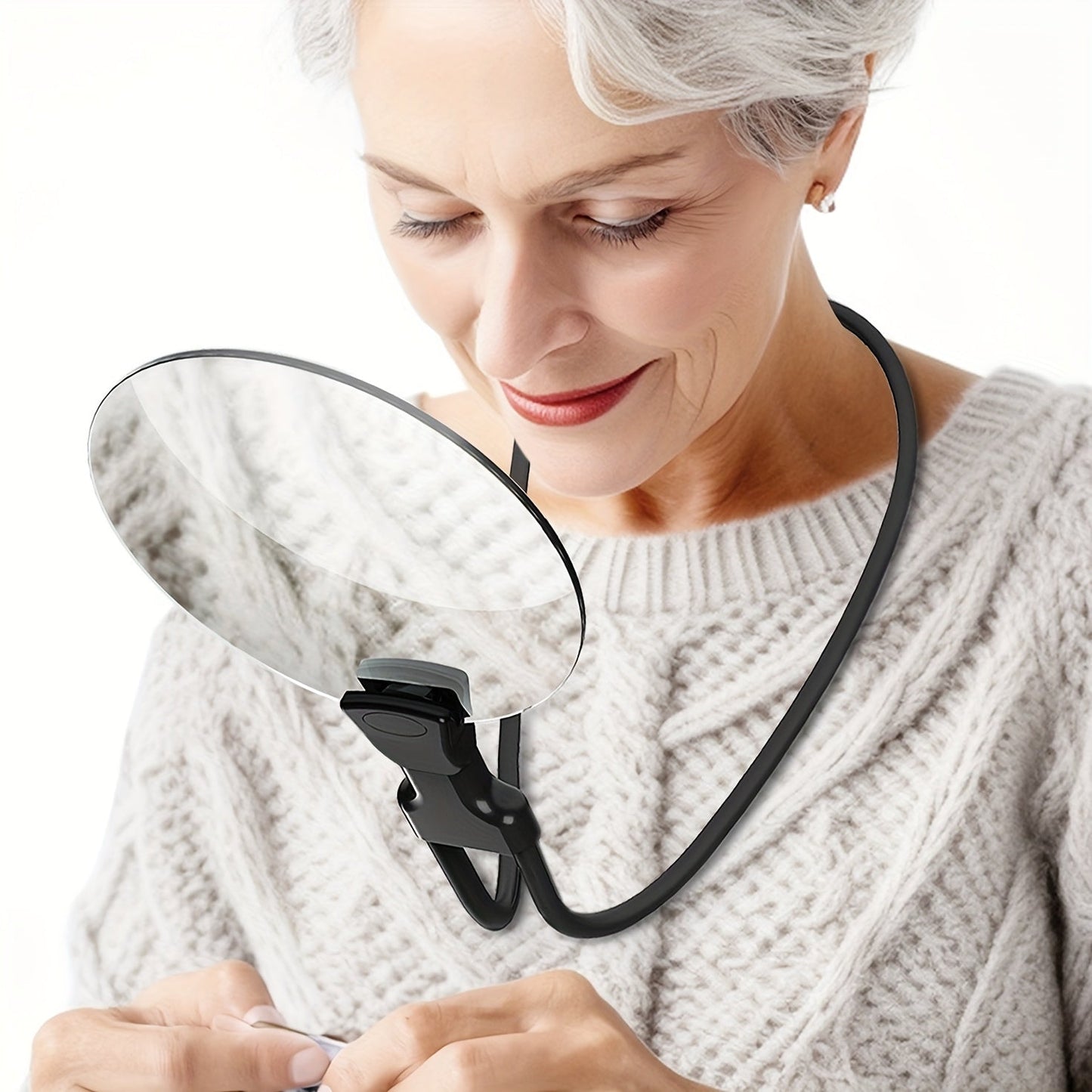 Wearclo | Hands-Free Magnifying Glass with Neck Strap - 5X Magnification for Reading