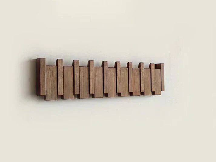 Wearclo | HarmonyCoat Piano Coat Rack | Wall Mounted with Hooks | Solid Wood