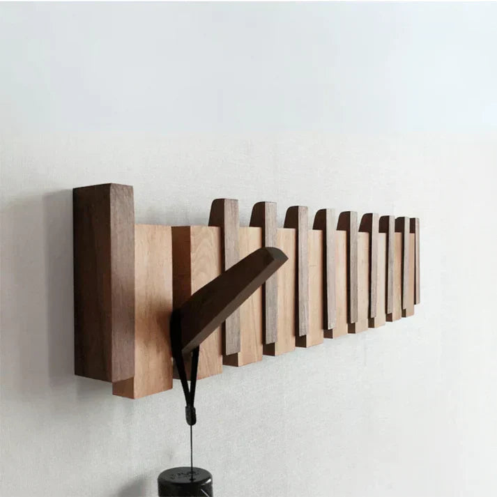 Wearclo | HarmonyCoat Piano Coat Rack | Wall Mounted with Hooks | Solid Wood