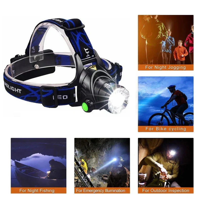 Wearclo | Headlamp | Rechargeable Waterproof Zoomable LED Headlamp